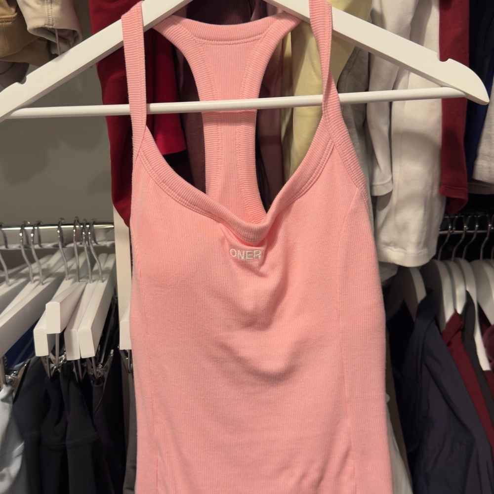 Oner Active Pink Ribbed Racerback Tank Top - Picture 3 of 4